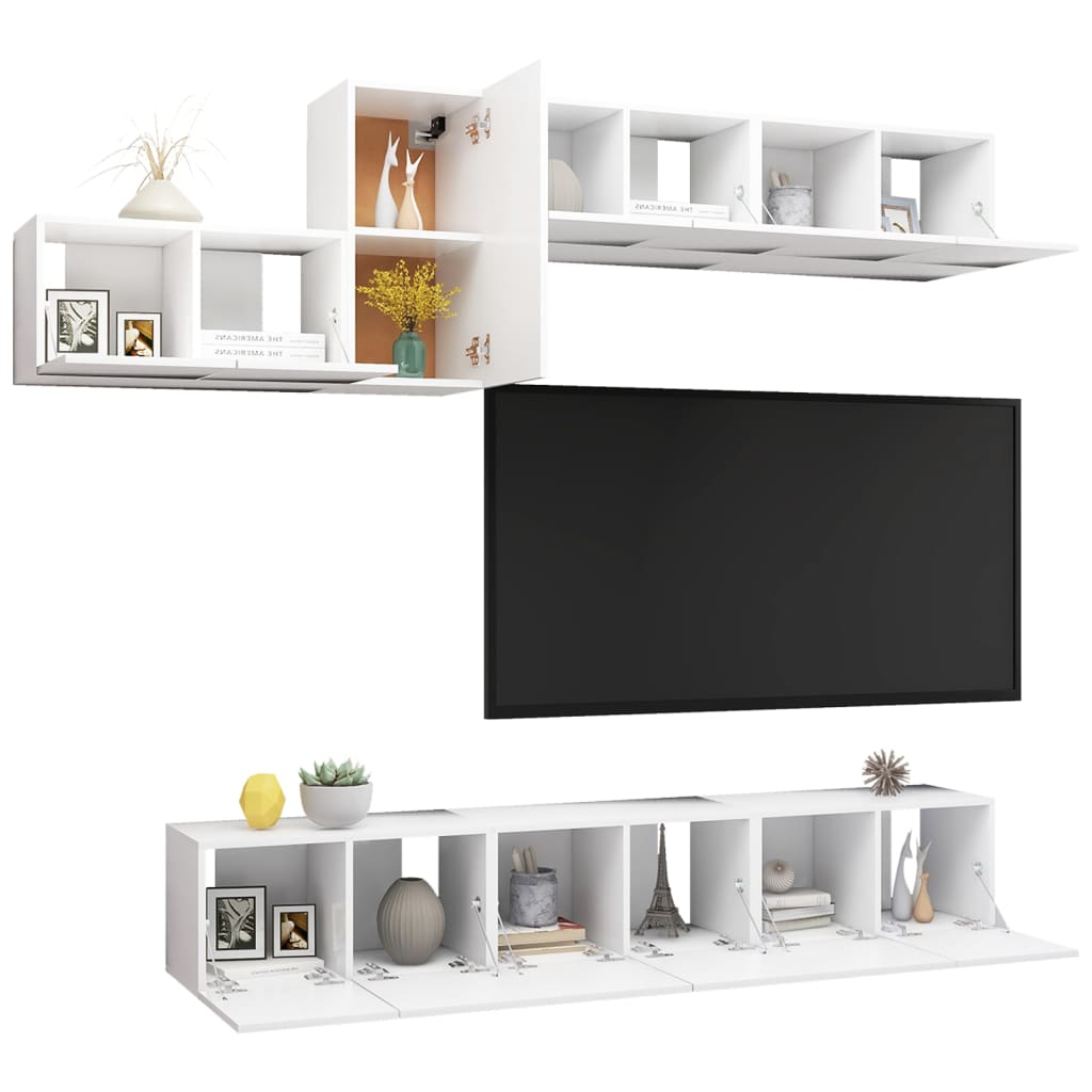 -Delige Tv-Meubelset Spaanplaat 7 60 x 30 x 30 cm Wit