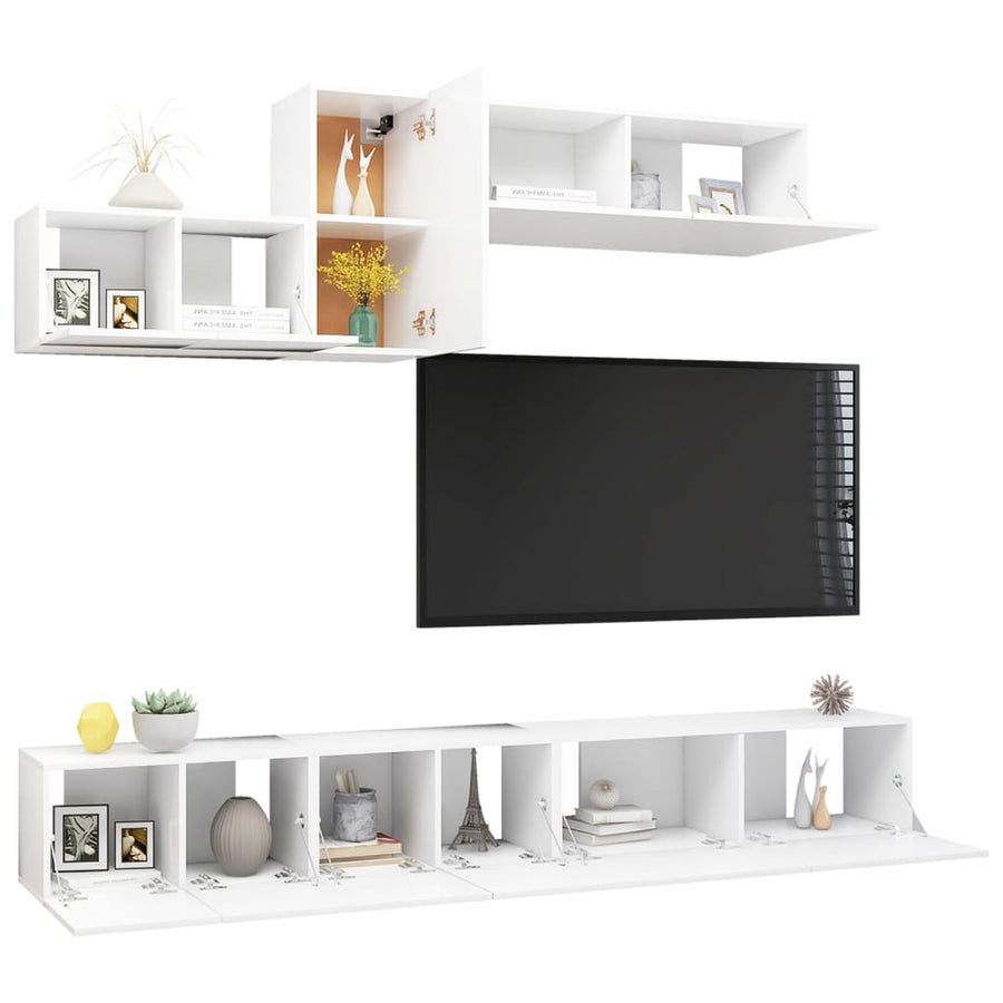 -Delige Tv-Meubelset Spaanplaat 6 100 x 30 x 30 cm Wit