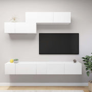 Tv-meubelset 6-delig spaanplaat 100 cm wit