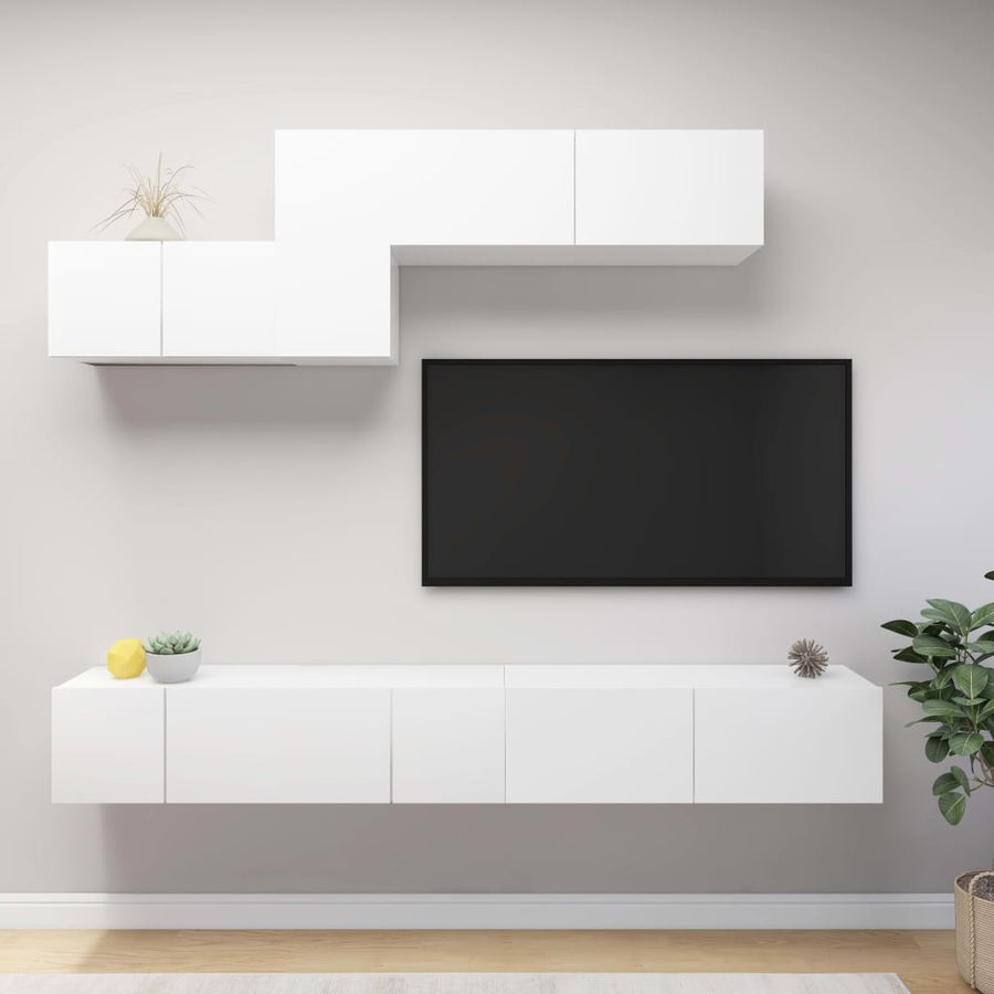 -Delige Tv-Meubelset Spaanplaat 6 100 x 30 x 30 cm Wit