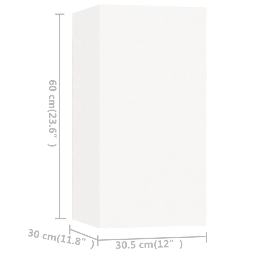 4-Delige Tv-Meubelset Bewerkt Hout 60 cm Wit