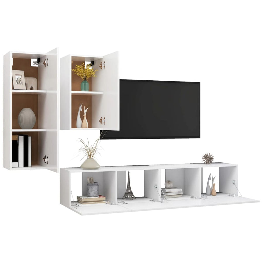 -Delige Tv-Meubelset Spaanplaat 80 x 30 x 30 cm Wit