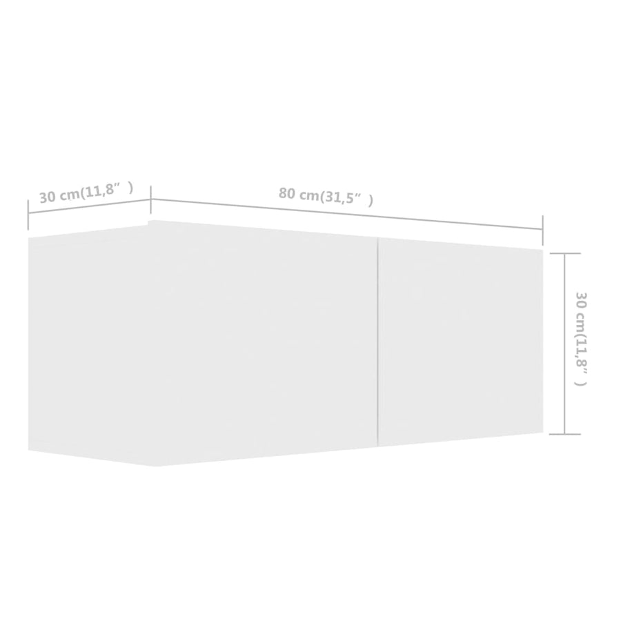 -Delige Tv-Meubelset Spaanplaat 80 x 30 x 30 cm Wit