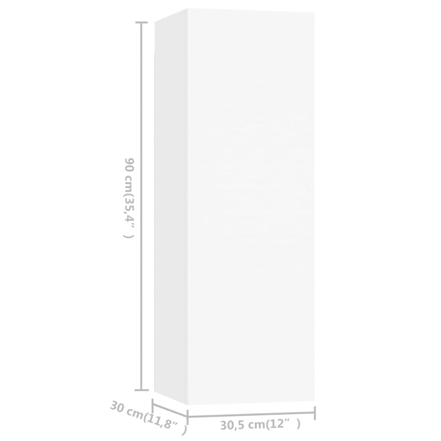 -Delige Tv-Meubelset Spaanplaat 80 x 30 x 30 cm Wit