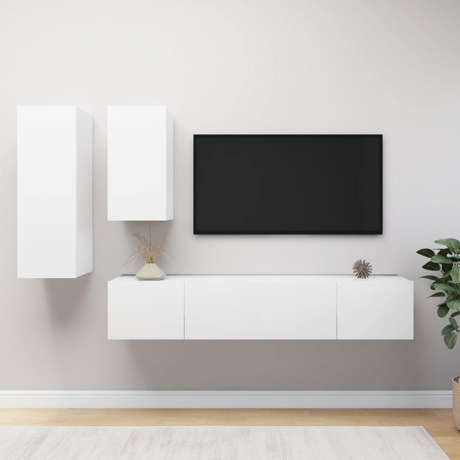 -Delige Tv-Meubelset Spaanplaat 80 x 30 x 30 cm Wit