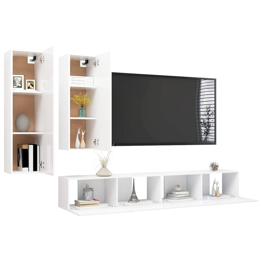 -Delige Tv-Meubelset Spaanplaat 100 x 30 x 30 cm Wit