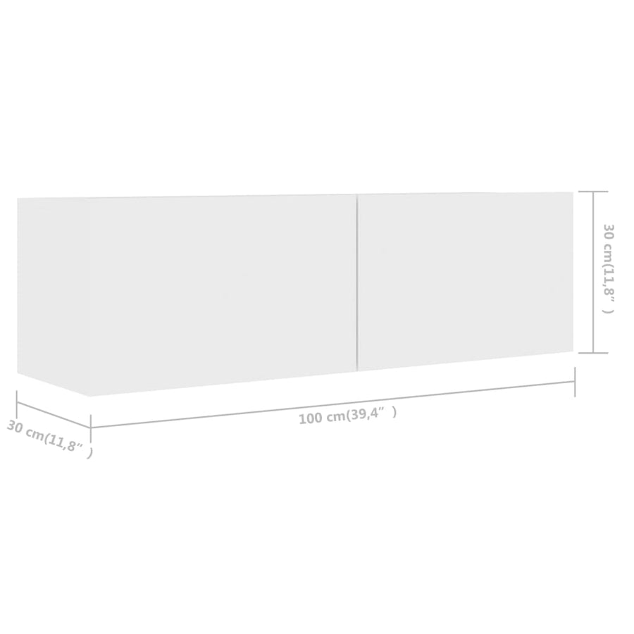 -Delige Tv-Meubelset Spaanplaat 100 x 30 x 30 cm Wit