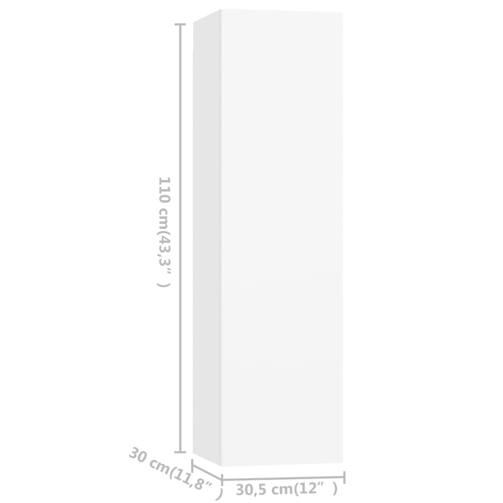-Delige Tv-Meubelset Spaanplaat 100 x 30 x 30 cm Wit