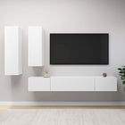 4-piece TV unit set distressed wood white