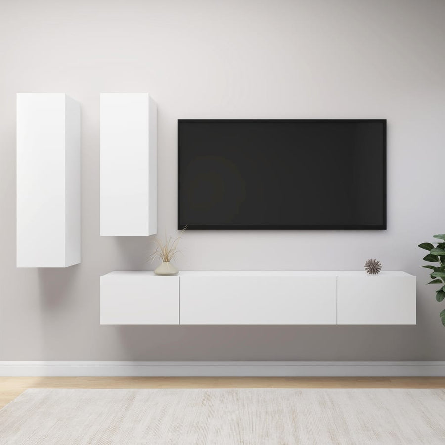 -Delige Tv-Meubelset Spaanplaat 100 x 30 x 30 cm Wit