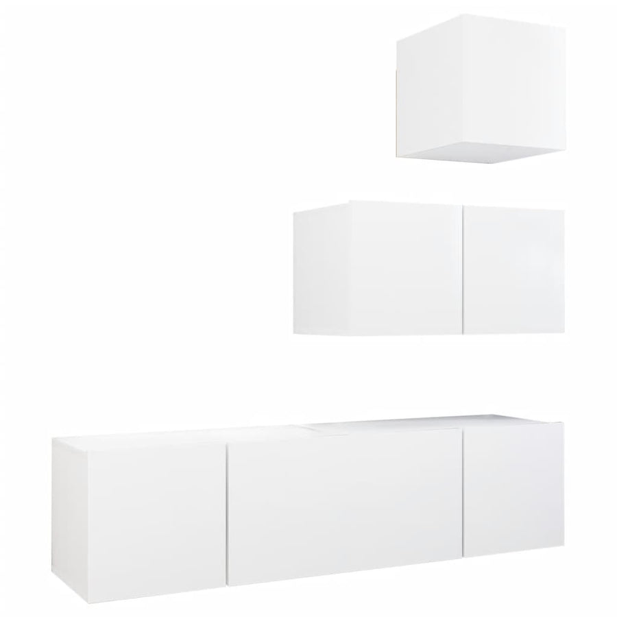 4-Delige Tv-Meubelset Spaanplaat 60 x 30 x 30 cm Wit