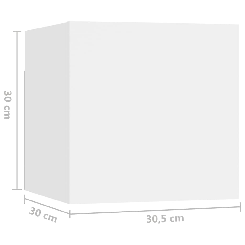 4-Delige Tv-Meubelset Spaanplaat 60 x 30 x 30 cm Wit