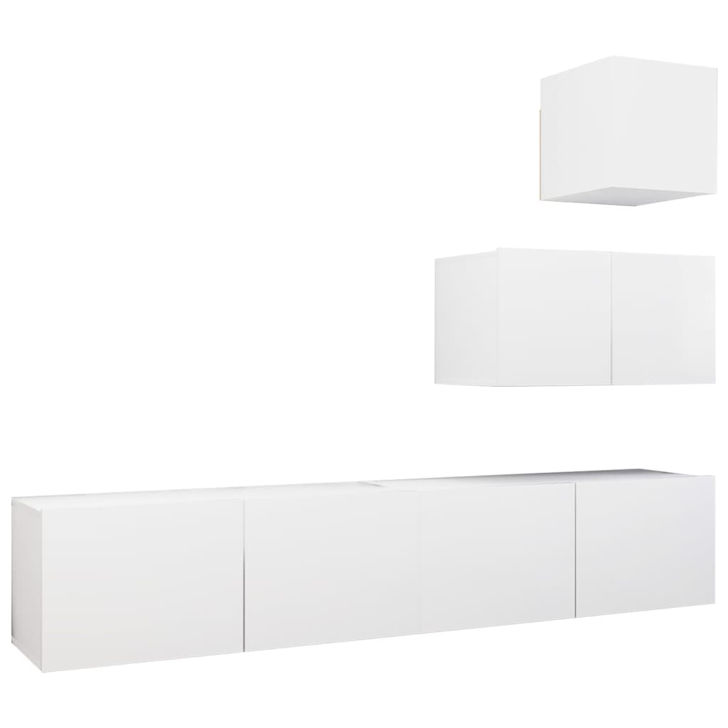 4-Delige Tv-Meubelset Bewerkt Hout 60/80 cm