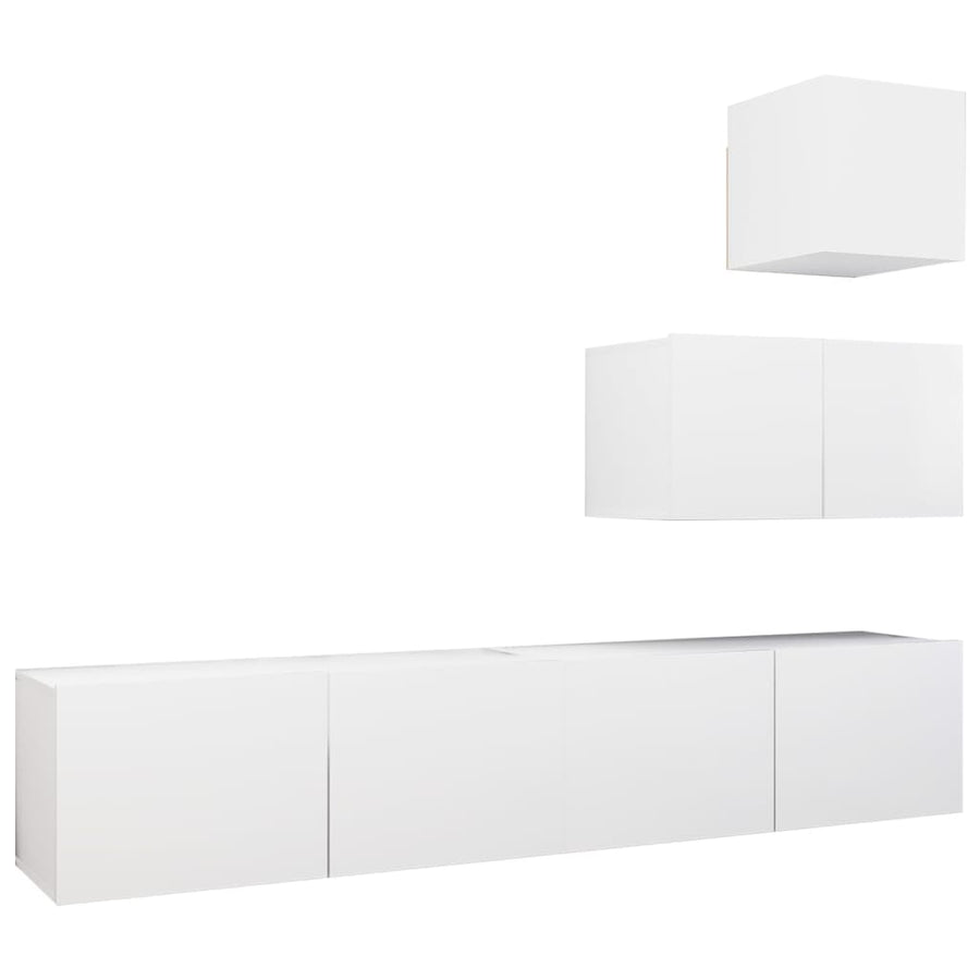 4-Delige Tv-Meubelset Bewerkt Hout 60/80 cm