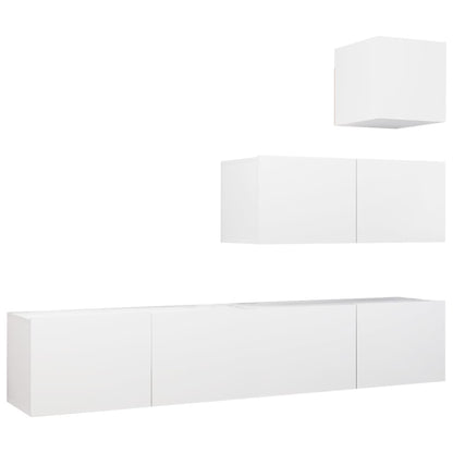 4-Delige Tv-Meubelset Spaanplaat 80 x 30 x 30 cm Wit