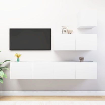 4-Delige Tv-Meubelset Spaanplaat 80 x 30 x 30 cm Wit