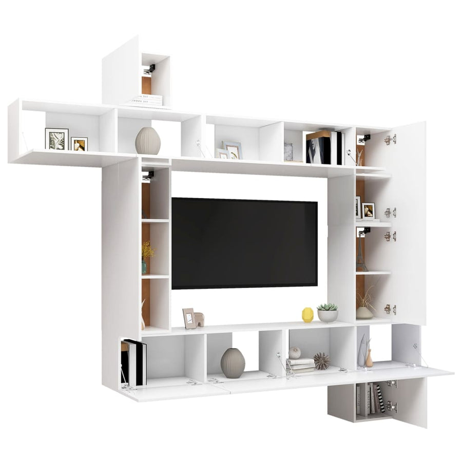 -Delige Tv-Meubelset Spaanplaat 9 100 x 30 x 30 cm Wit