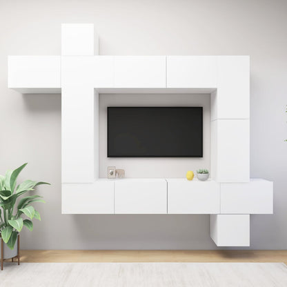 -Delige Tv-Meubelset Spaanplaat 9 100 x 30 x 30 cm Wit