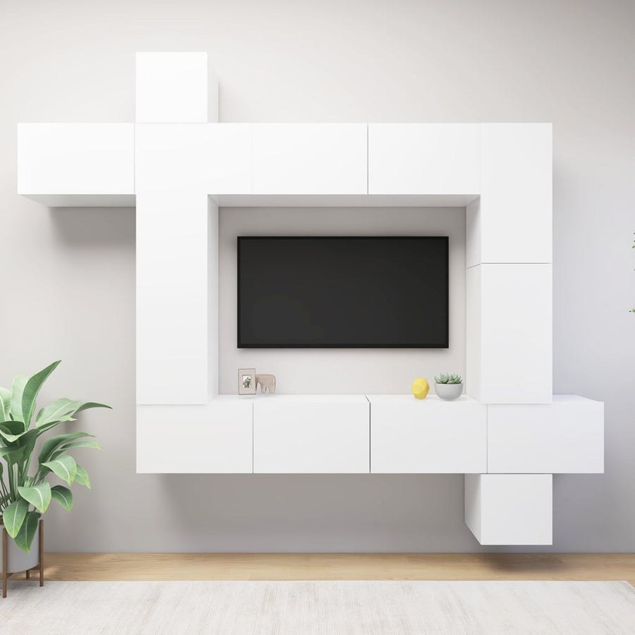 -Delige Tv-Meubelset Spaanplaat 9 100 x 30 x 30 cm Wit