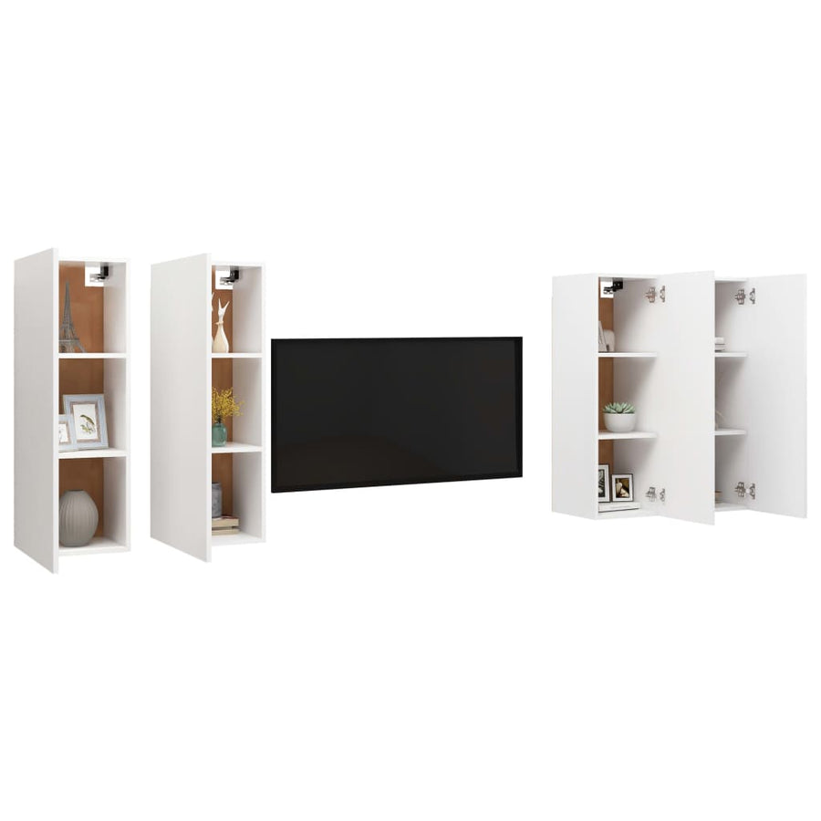 Tv-Meubelen 30,5X30X90 Cm Spaanplaat 30.5 x 30 x 90 cm Wit