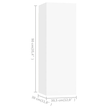 Tv-Meubelen 30,5X30X90 Cm Spaanplaat 30.5 x 30 x 90 cm Wit