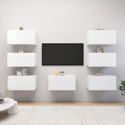 Tv-meubel 30,5x30x60 cm spaanplaat wit (7 stuks)