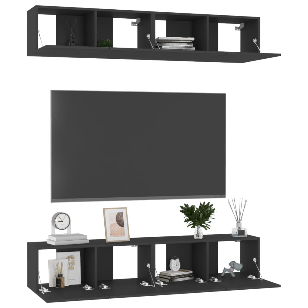 Tv-Meubelen Spaanplaat 80 x 30 x 30 cm Zwart
