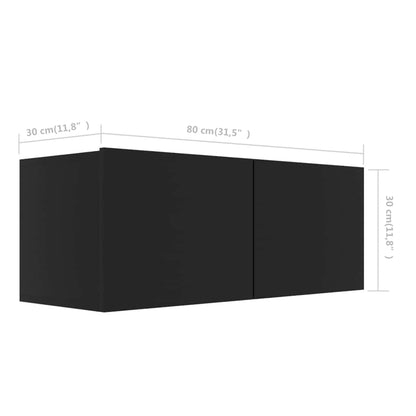 Tv-Meubelen Spaanplaat 80 x 30 x 30 cm Zwart