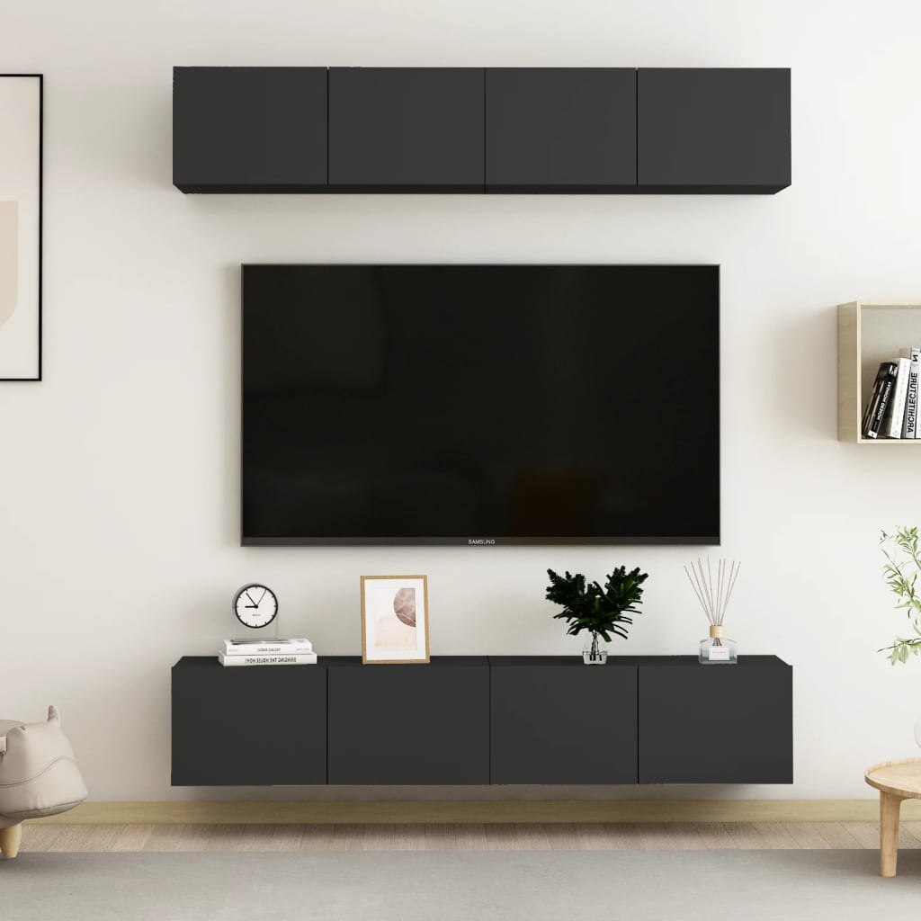 Tv-Meubelen Spaanplaat 80 x 30 x 30 cm Zwart