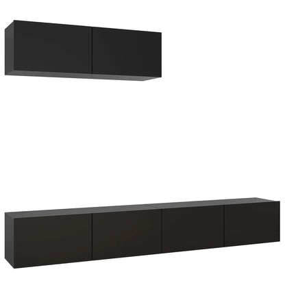 Tv-meubelen 3 st bewerkt hout zwart