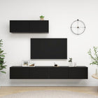 Tv-meubels 3 stuks bewerkt hout 100x30x30 cm zwart