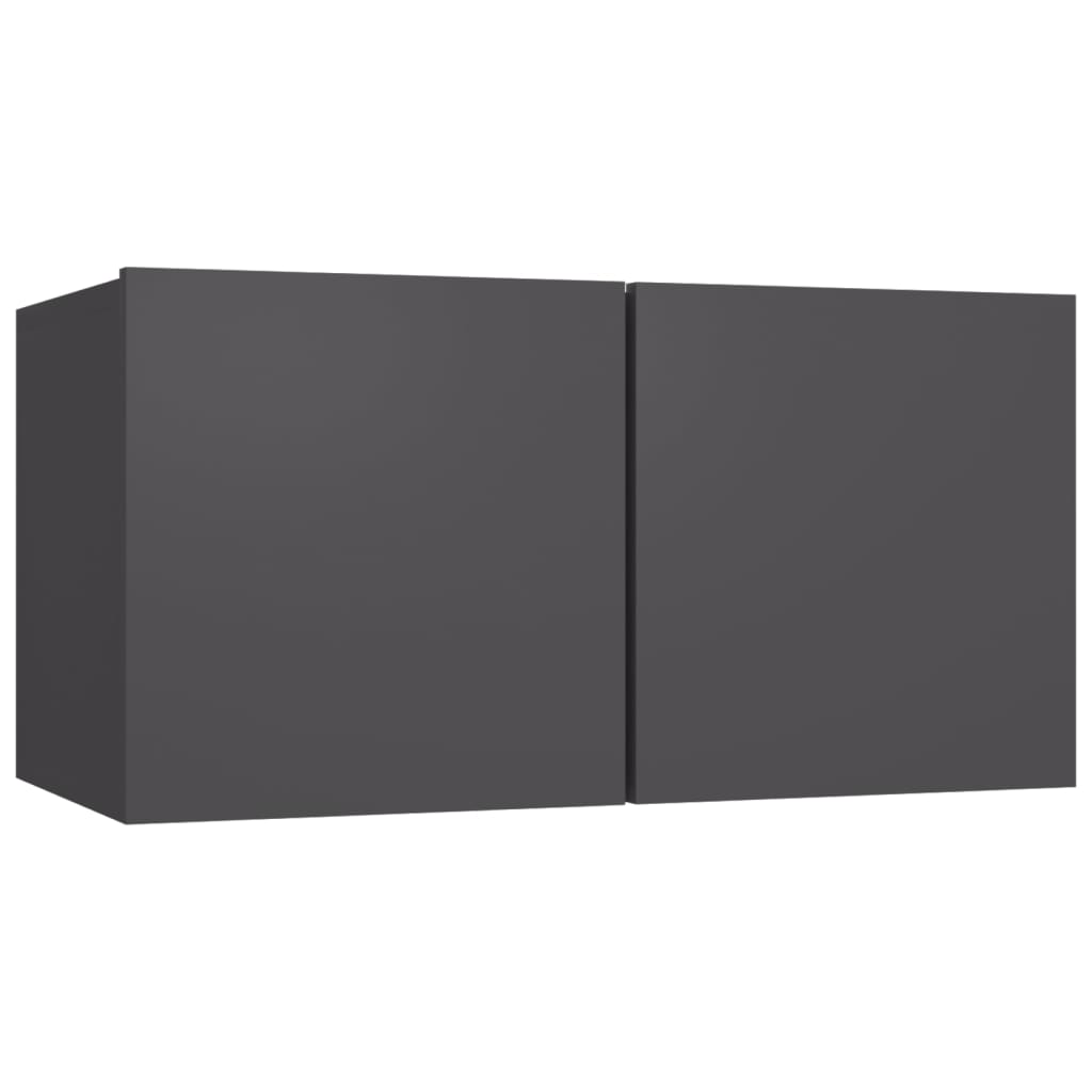 6-delige Tv-meubelset bewerkt hout grijs
