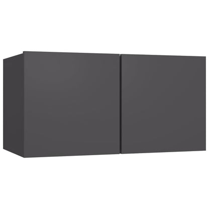 6-delige Tv-meubelset bewerkt hout grijs