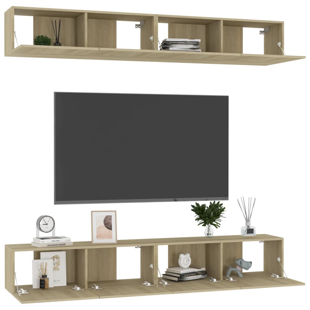 Tv-Meubelen Spaanplaat Kleurig 100 x 30 x 30 cm Sonoma eiken
