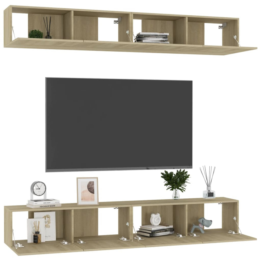 Tv-Meubelen Spaanplaat Kleurig 100 x 30 x 30 cm Sonoma eiken