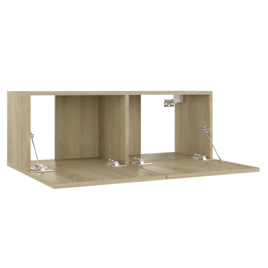 3-Delige Tv-Meubelset Spaanplaat Kleurig 80 x 30 x 30 cm Sonoma eiken