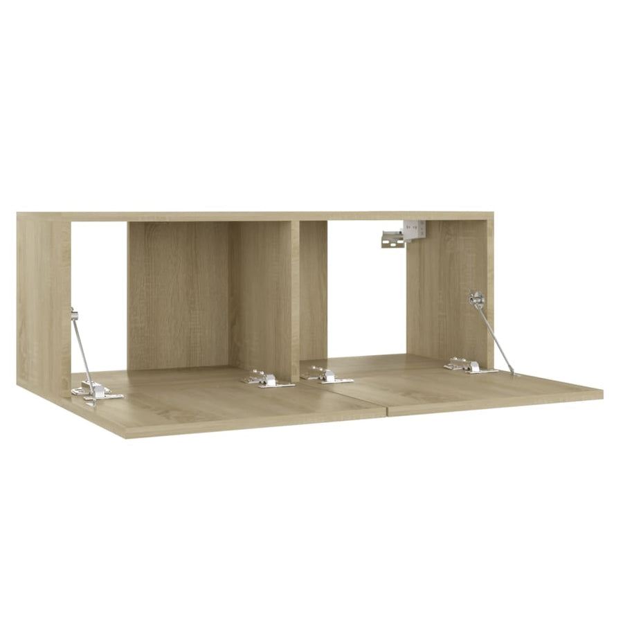 3-Delige Tv-Meubelset Spaanplaat Kleurig 80 x 30 x 30 cm Sonoma eiken