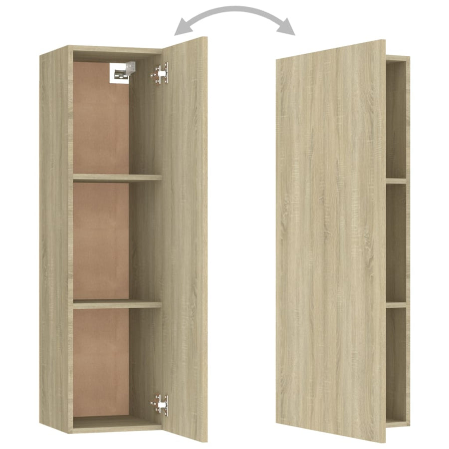 3-Delige Tv-Meubelset Spaanplaat Kleurig 100 x 30 x 30 cm Sonoma eiken