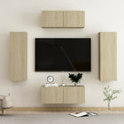4-Piece TV Cabinet Set Chipboard Sonoma Oak
