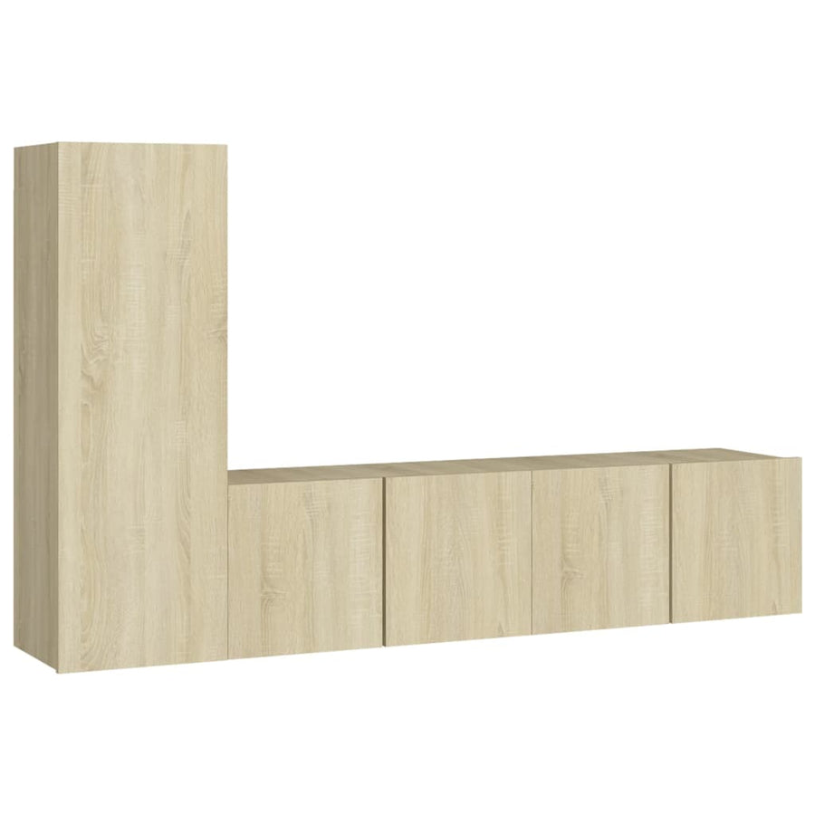 3-Delige Tv-Meubelset Spaanplaat Kleurig 60 x 30 x 30 cm Sonoma eiken