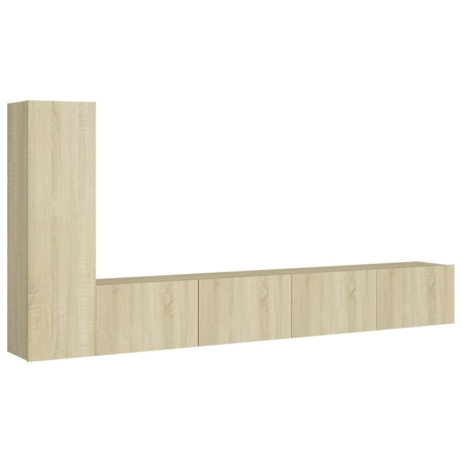 3-Delige Tv-Meubelset Spaanplaat Kleurig 100 x 30 x 30 cm Sonoma eiken