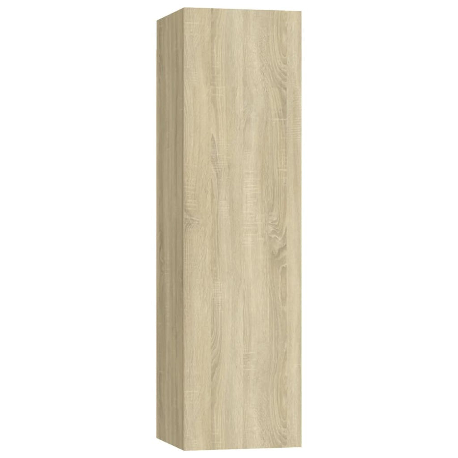 4-Delige Tv-Meubelset Bewerkt Hout Kleurig 110 cm Sonoma eiken