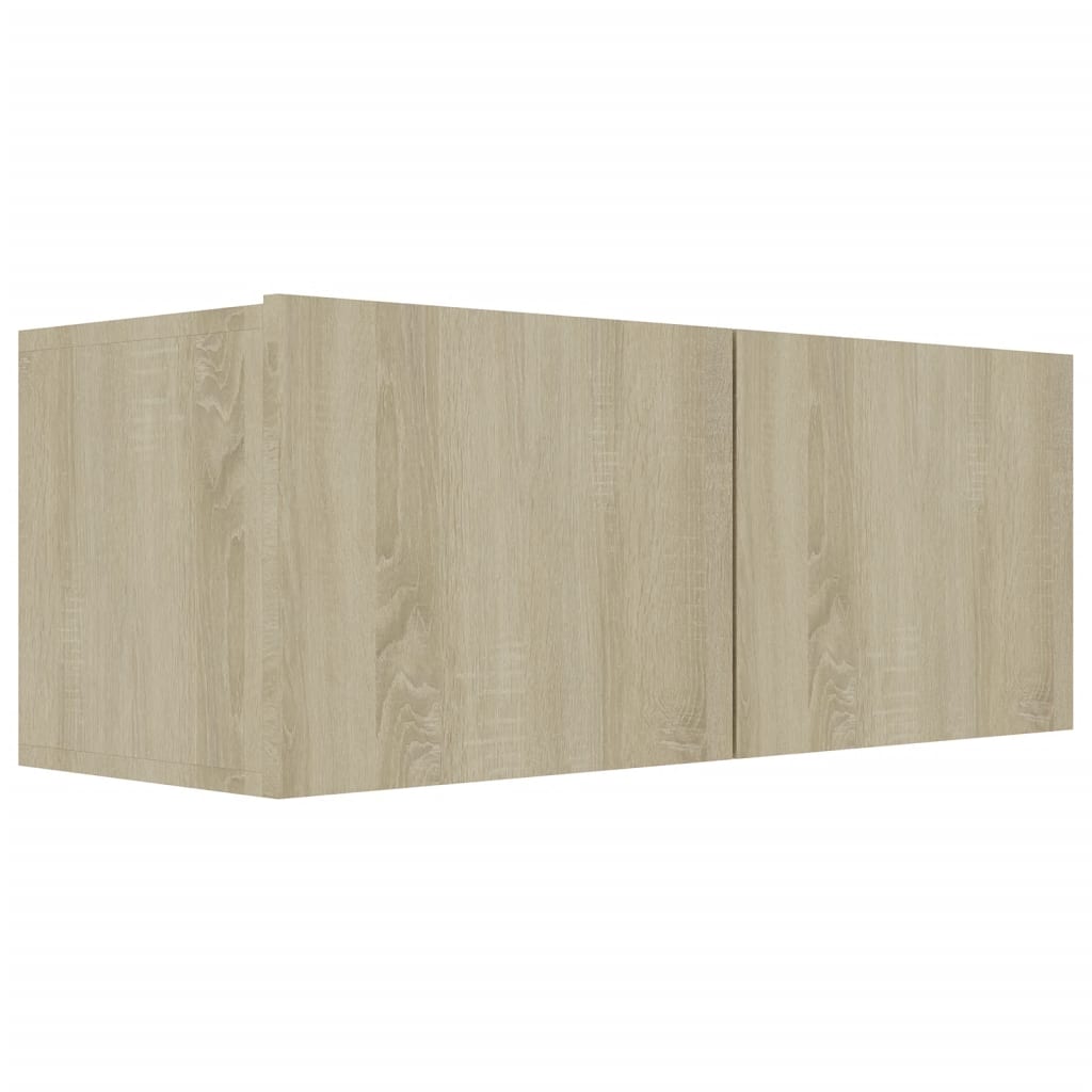 4-Delige Tv-Meubelset Spaanplaat Kleurig 90 cm Sonoma eiken