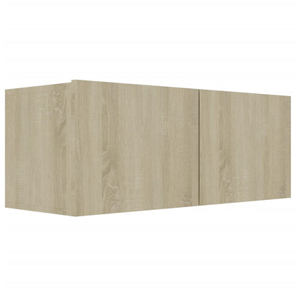 4-Delige Tv-Meubelset Spaanplaat Kleurig 90 cm Sonoma eiken