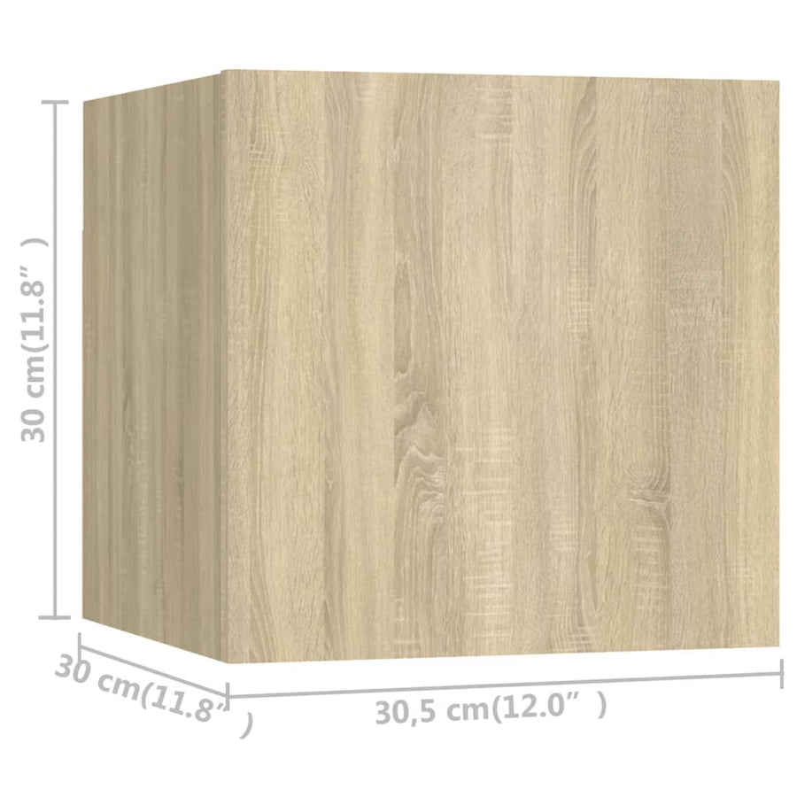 6-Delige Tv-Meubelset Bewerkt Hout Kleurig 100 cm Sonoma eiken