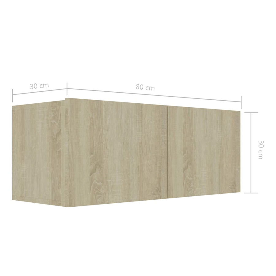 8-Delige Tv-Meubelset Spaanplaat Kleurig 80 cm Sonoma eiken