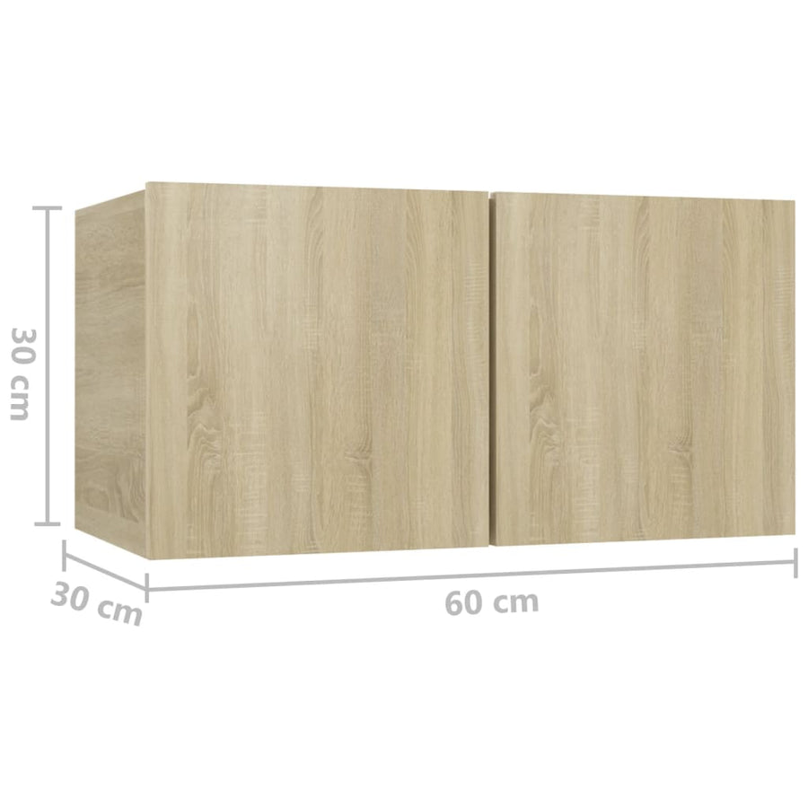 8-Delige Tv-Meubelset Spaanplaat Kleurig 100 cm Sonoma eiken
