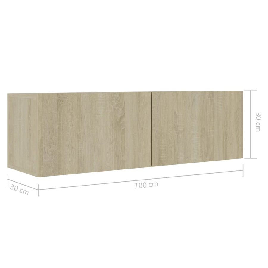 8-Delige Tv-Meubelset Spaanplaat Kleurig 100 cm Sonoma eiken