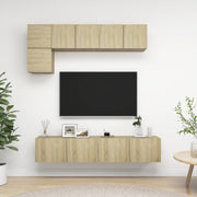 Tv-meubelset 5-delig 80 cm spaanplaat sonoma eiken