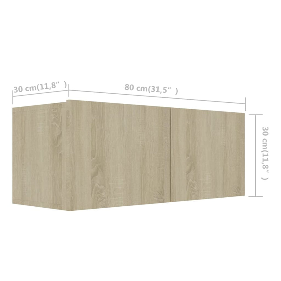 5-Delige Tv-Meubelset Spaanplaat Kleurig 90 cm Sonoma eiken